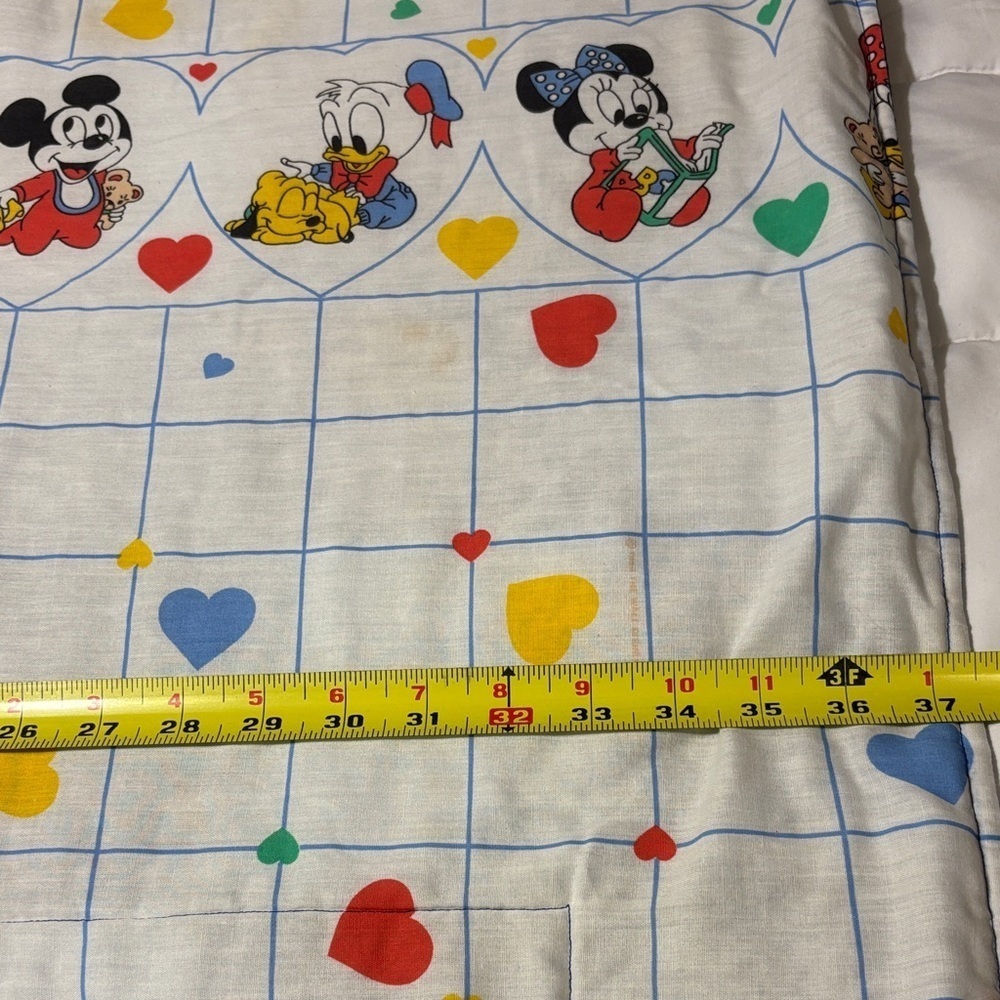 Vintage (1980’s) Disney Quilt with Baby Mickey and Friends - Blue and Multicolor - Picture 2 of 10